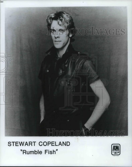 1989 Press Photo Stewart Copeland Rock Drummer Musician Rumble Fish Film Score - Historic Images