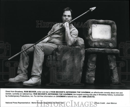 1991 Press Photo Rob Becker in Rob Becker's Defending the Caveman - cvp00662 - Historic Images