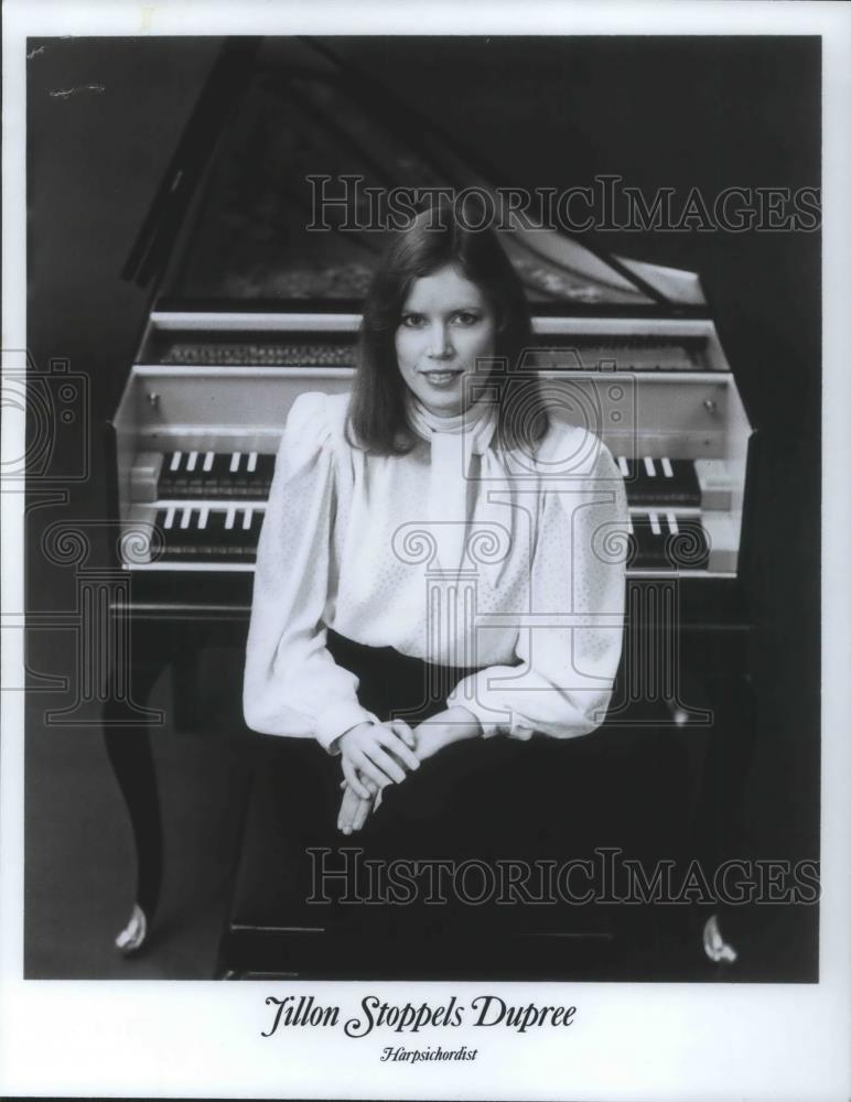 1986 Press Photo Tillon Stoppels Dupree Harpsichordist - cvp04036 - Historic Images