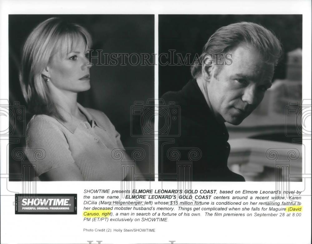 Press Photo Marg Helgenberger and David Caruso in Elmore Leonard's Gold Coast - Historic Images