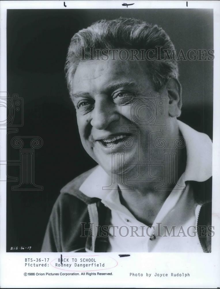 1986 Press Photo Rodney Dangerfield in Back to School - cvp01616 - Historic Images