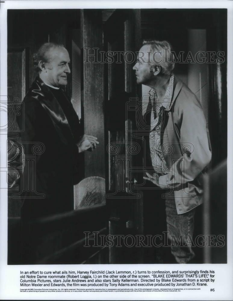 1987 Press Photo Jack Lemmon and Robert Loggia in Blake Edwards&#39; That&#39;s Life - Historic Images