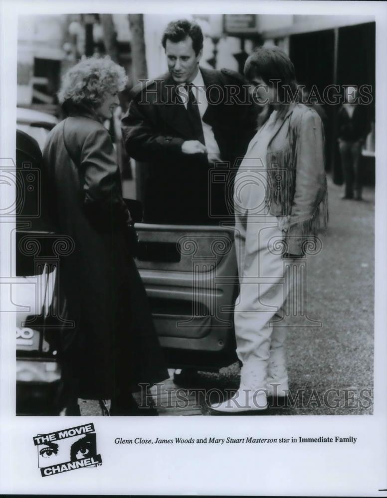 1989 Press Photo Glenn Close, James Black &amp;Mary Stuart Master n Immediate Family - Historic Images