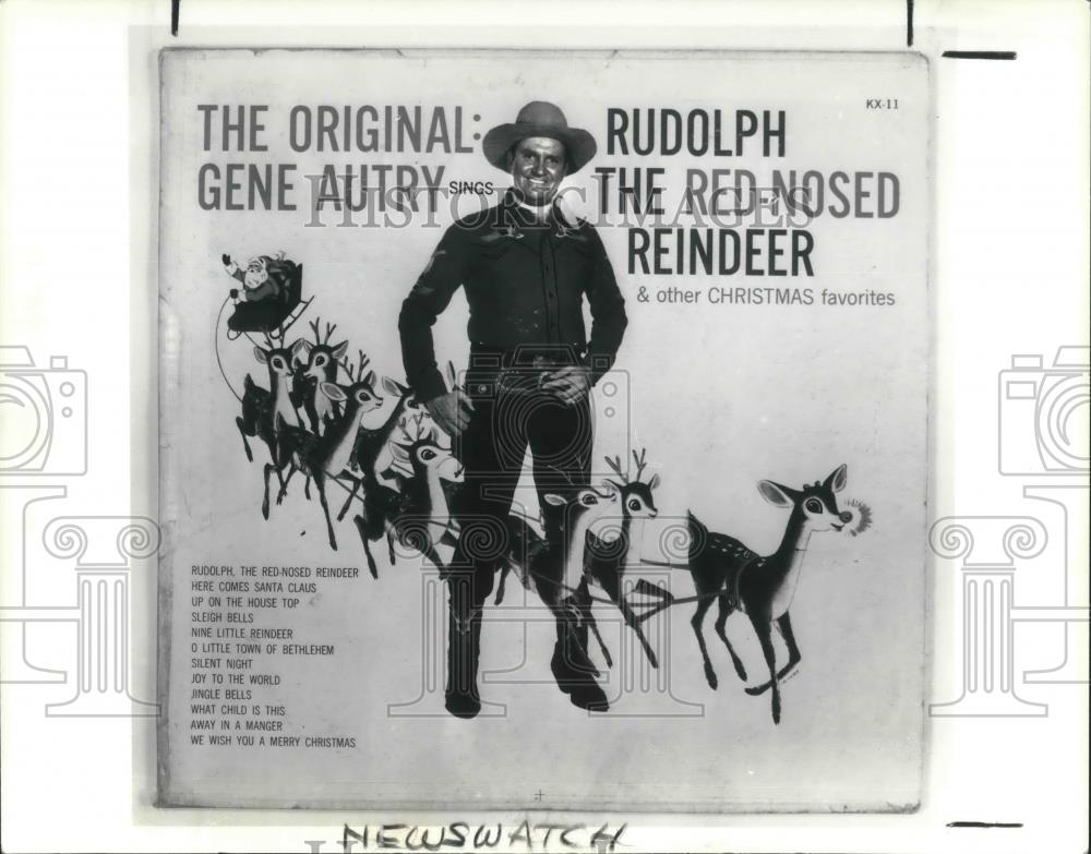 1989 Press Photo Gene Autry&#39;s Album Rudolph the Red Nosed Reindeer - cvp08224 - Historic Images