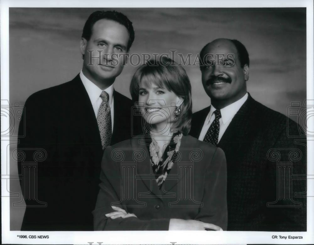 1996 Press Photo Jane Robelot Mark McEwen Jose Diaz-Balart on CBS This ...