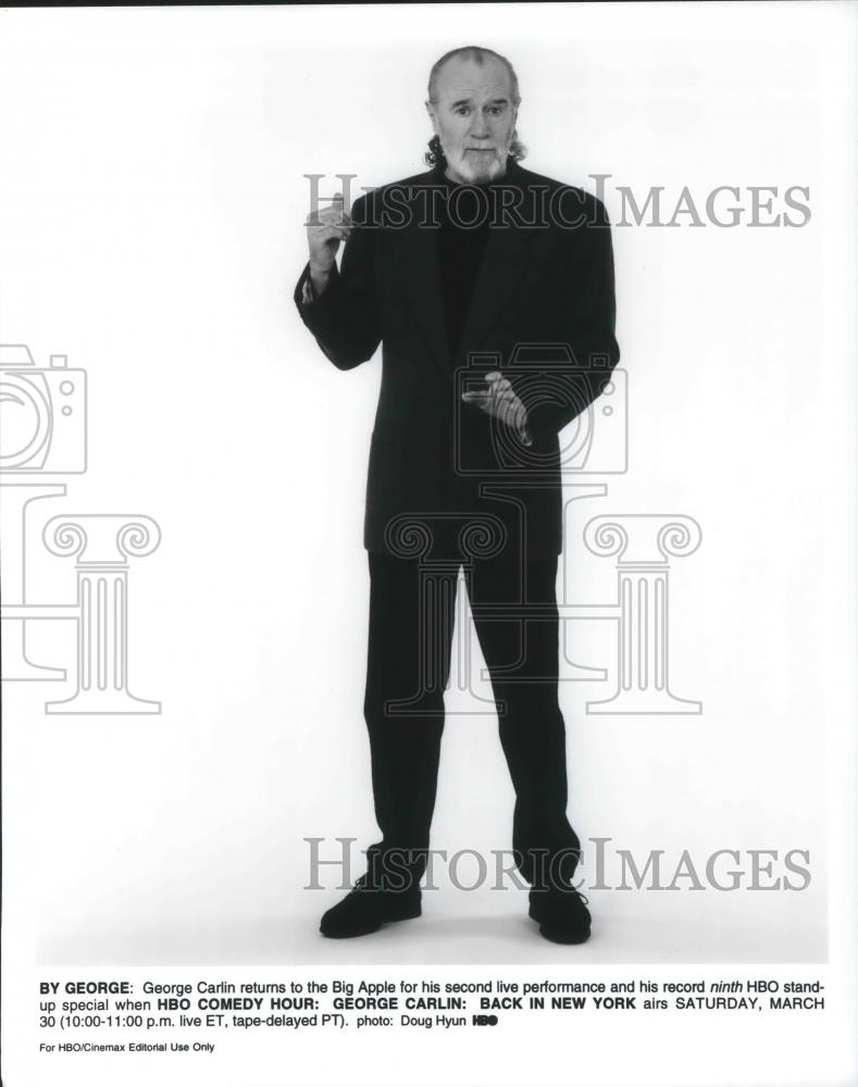 Press Photo HBO Comedy Hour: George Carlin Back in New York TV Special - Historic Images