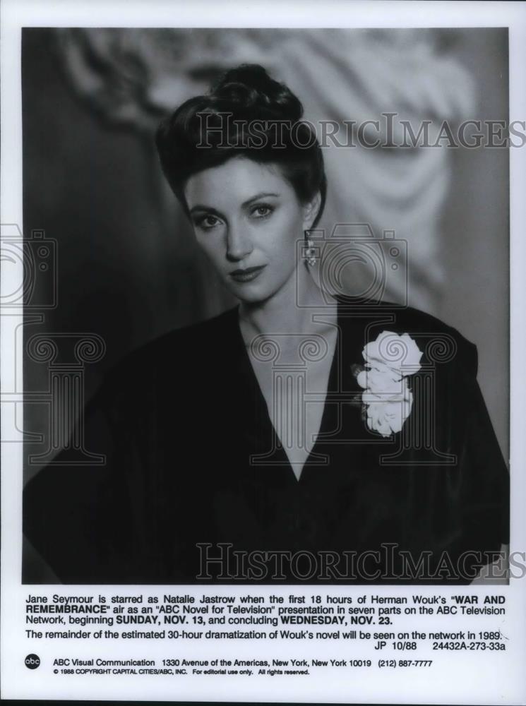 1988 Press Photo Jane Seymour in War and Remembrance - cvp19517 - Historic Images