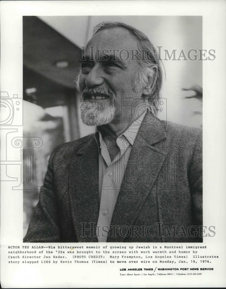 1976 Press Photo Ted Allan Actor stars in Lies My Father Told Me movie film - Historic Images