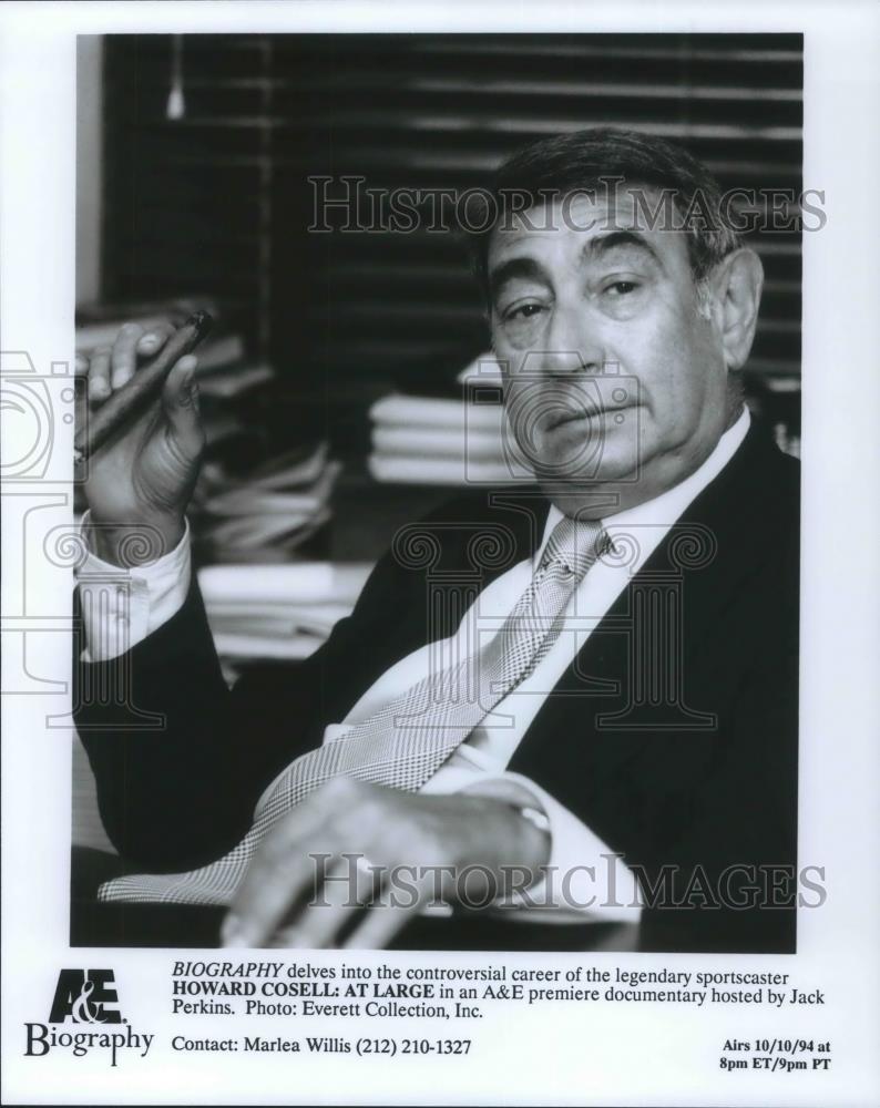 1994 Press Photo Howard Cosell Documentary Hosted By Jack Perkins - cvp09813 - Historic Images