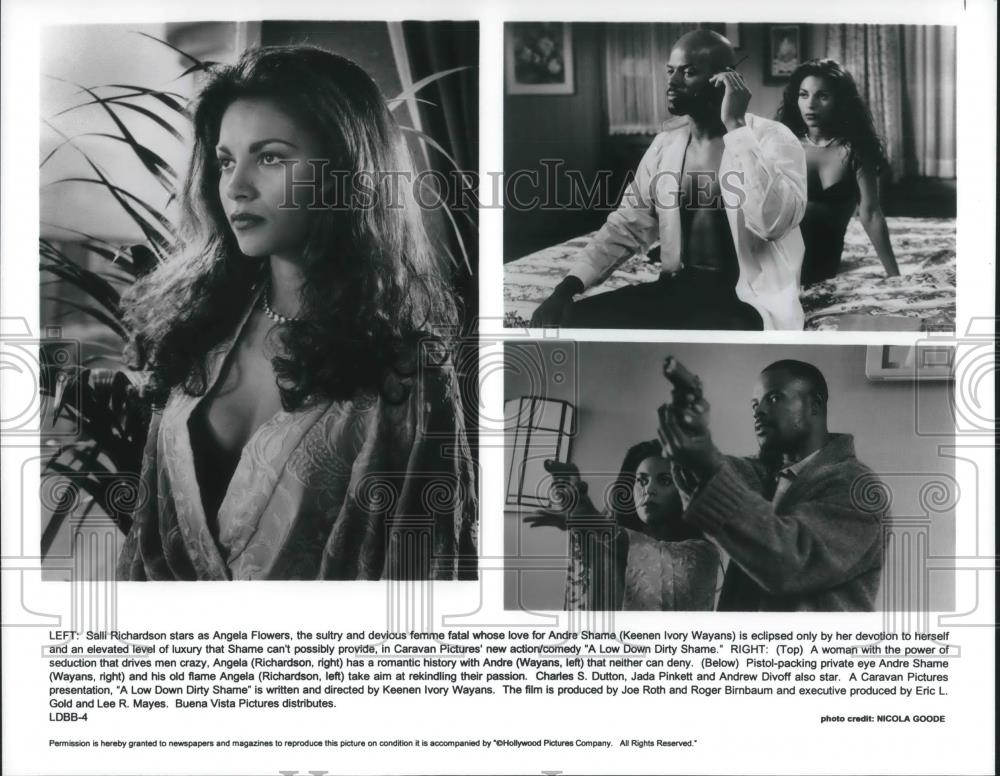 1995 Press Photo Salli Richardson, Keenen Ivory Wayans in A Low Down Dirty Shame - Historic Images