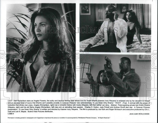 1995 Press Photo Salli Richardson, Keenen Ivory Wayans in A Low Down Dirty Shame - Historic Images