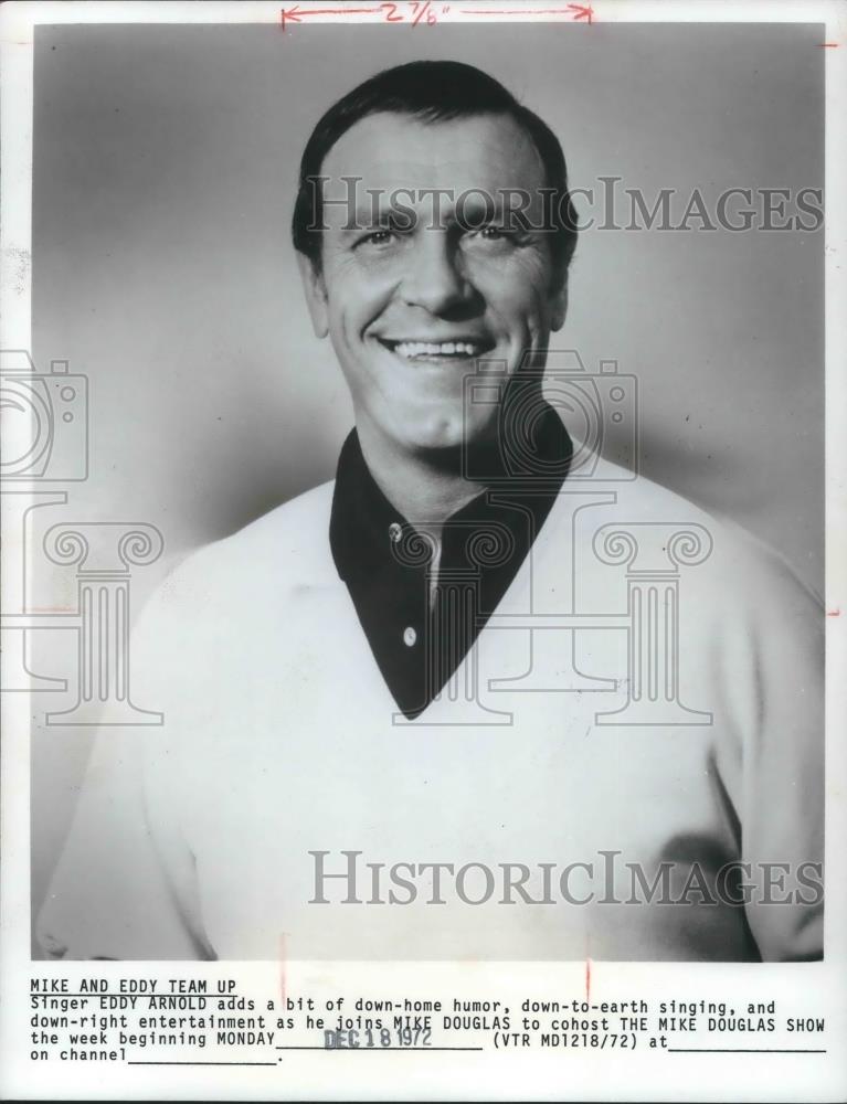 1974 Press Photo Eddy Arnold Co-Host of The Mike Douglas Show - cvp14137 - Historic Images