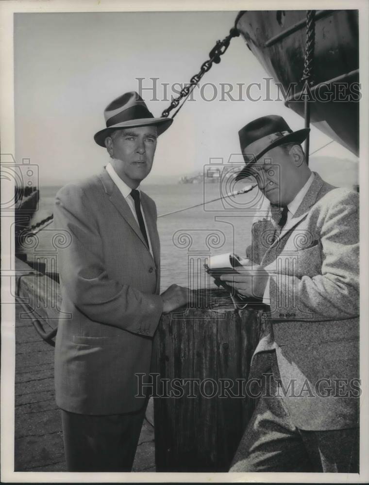 1956 Press Photo Warner Anderson and Tom Tully in The Lineup - cvp02965 - Historic Images