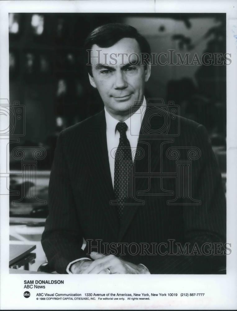 1988 Press Photo Sam Donaldson ABC News Correspondent - cvp03844 - Historic Images