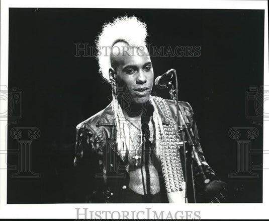 1986 Press Photo Jean Beauvoir Singer Bass Guitarist Blossom Music Center - Historic Images