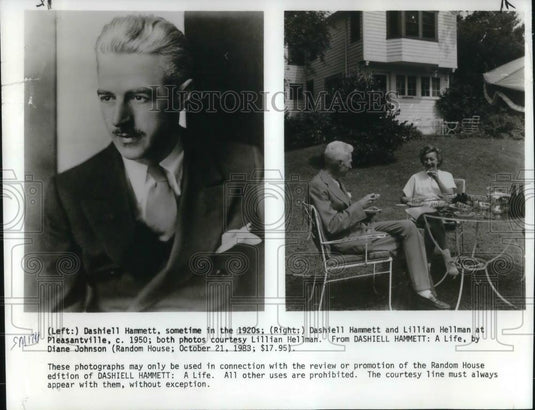 1983 Press Photo Dashiell Hammett & Lilliam Hellman Cover of Book - cvp16344 - Historic Images