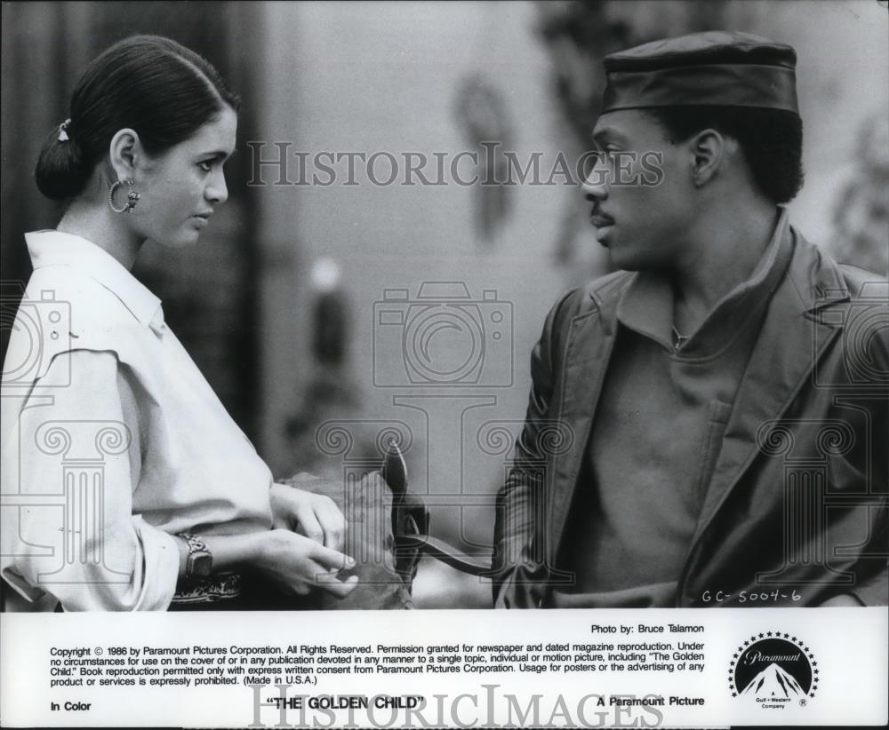 1986 Press Photo Eddie Murphy & Charlotte Lewis in The Golden Child - cvp19966 - Historic Images