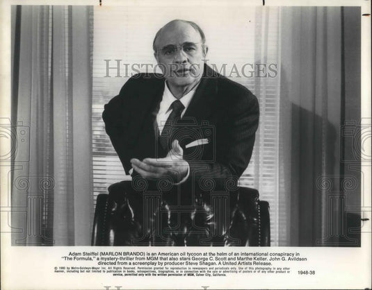 1980 Press Photo Marlon Brando in The Formula - cvp02087 - Historic Images