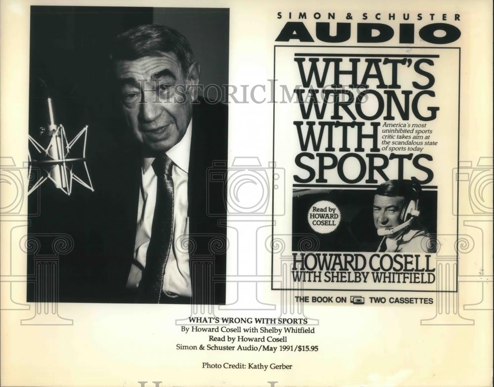 1991 Press Photo Howard Cosell Author of What's Wrong With Sports Audiobook - Historic Images