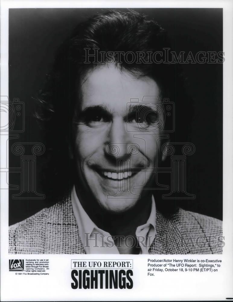 1991 Press Photo Producer/Actor Henry Winkler of The UFO Report: Sightings - Historic Images