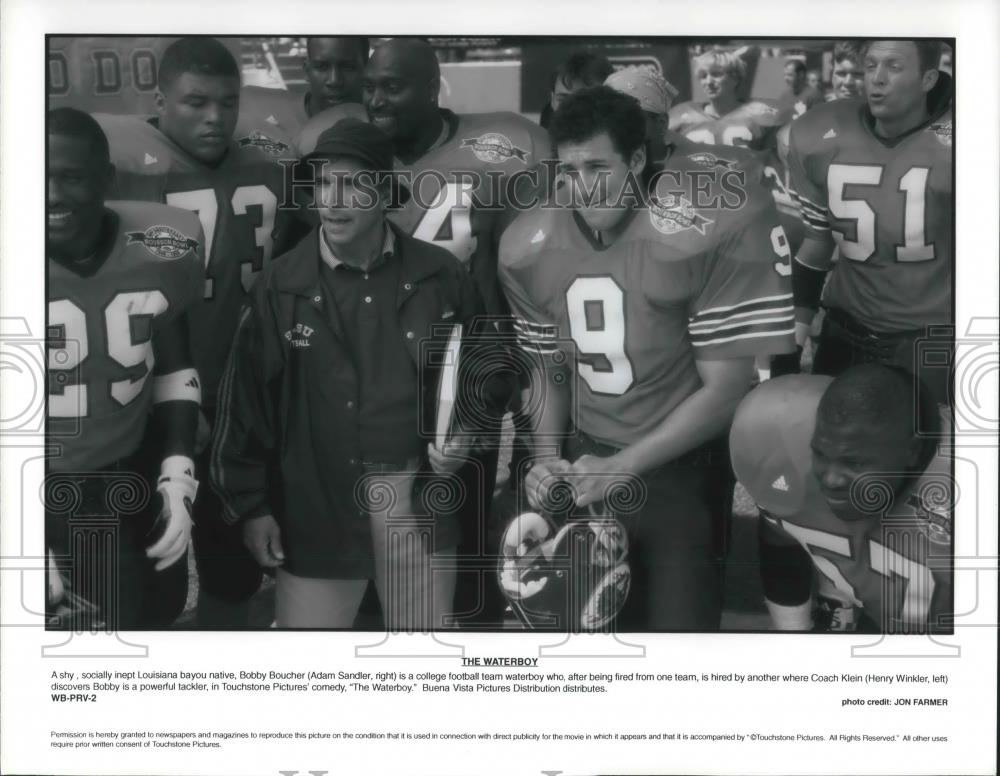 1998 Press Photo Adam Sandler and Henry Winkler star in The Waterboy - cvp10432 - Historic Images