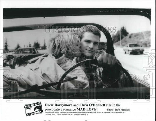 1996 Press Photo Drew Barrymore and Chris O'Donnell star in Mad Love - cvp10139 - Historic Images