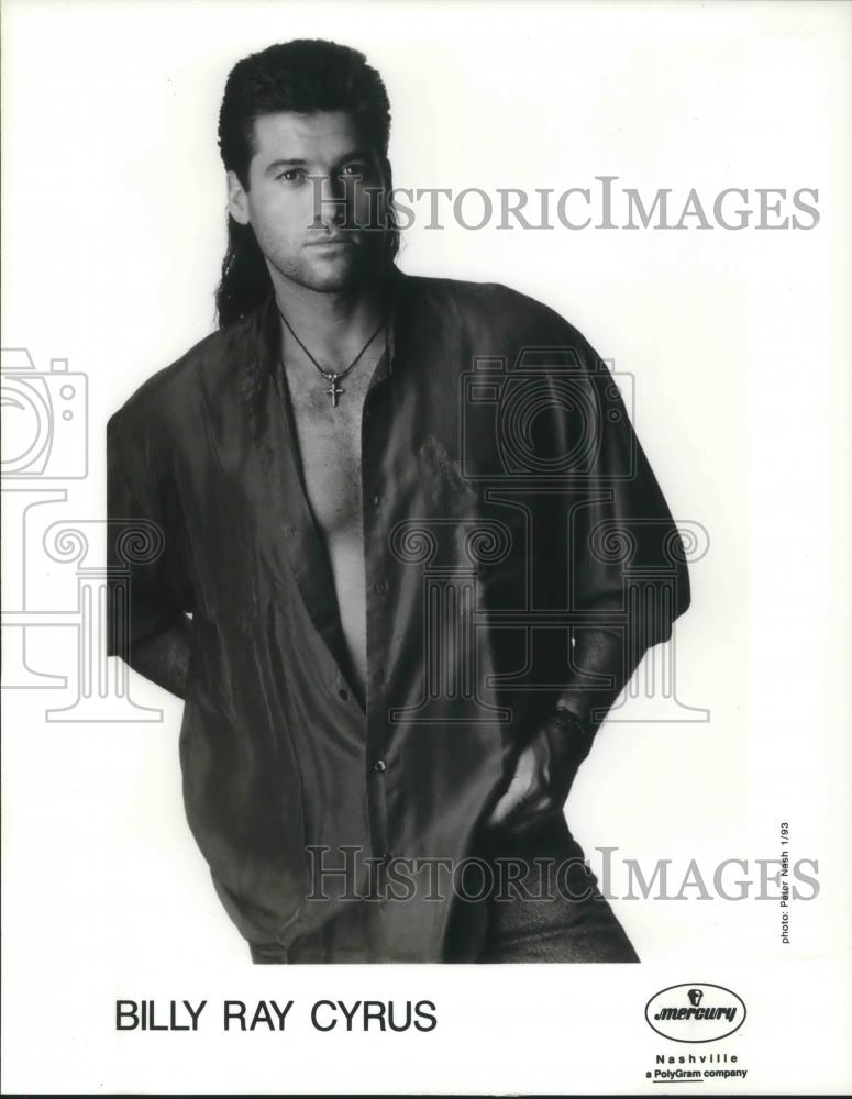 1993 Press Photo Billy Ray Cyrus Country Music Singer - cvp01680 - Historic Images