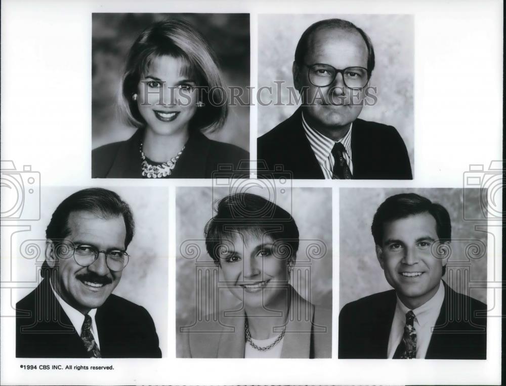 1994 Press Photo Paula Zahn Harry Smith Jim Nantz Andrea Joyce Pat O&#39;Brien - Historic Images