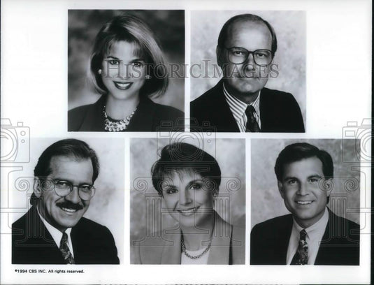 1994 Press Photo Paula Zahn Harry Smith Jim Nantz Andrea Joyce Pat O'Brien - Historic Images
