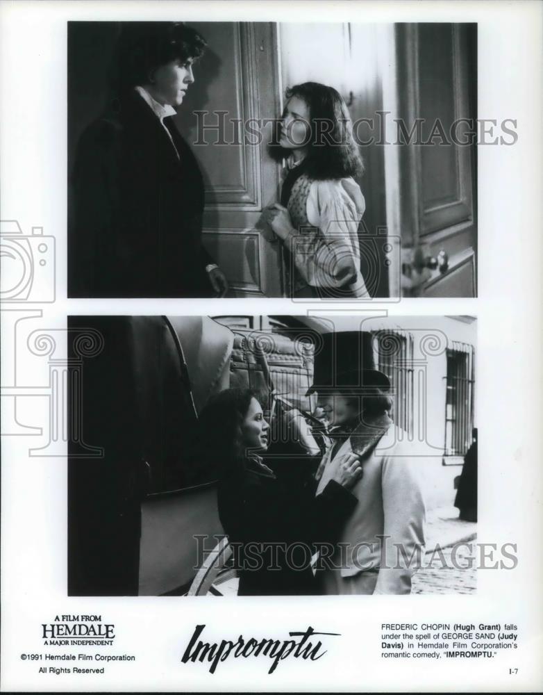1992 Press Photo Hugh Grant and Judy Davis in Impromptu - cvp18857 - Historic Images