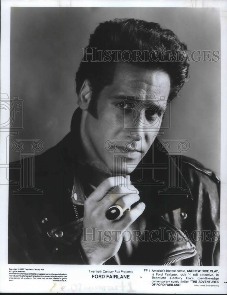 1990 Press Photo Andrew Dice Clay in Ford Fairlane - cvp02488 - Historic Images