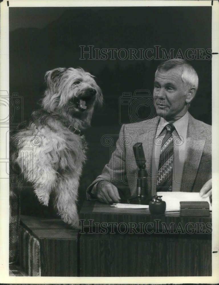 1989 Press Photo Boomer &amp; Johnny Carson of The Tonight Show - cvp08348 - Historic Images