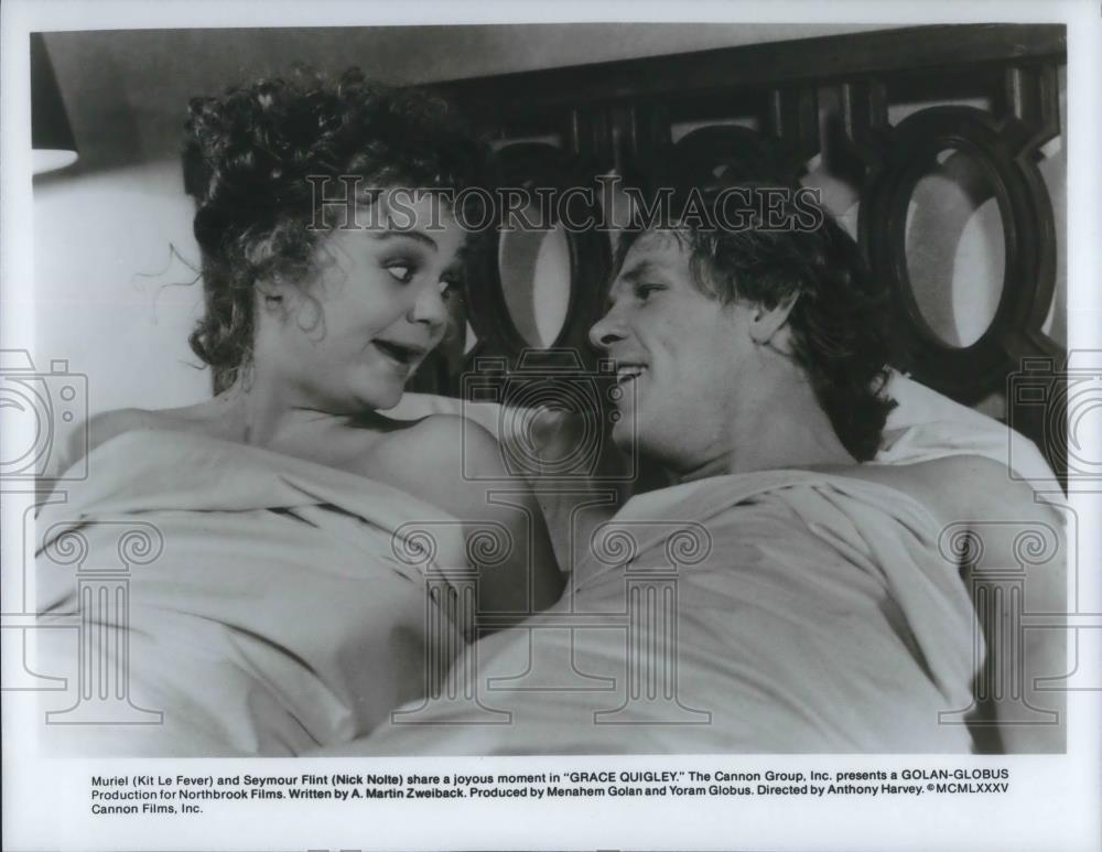 1987 Press Photo Kit Le Fever and Nick Nolte star in Grace Quigley - cvp11492 - Historic Images