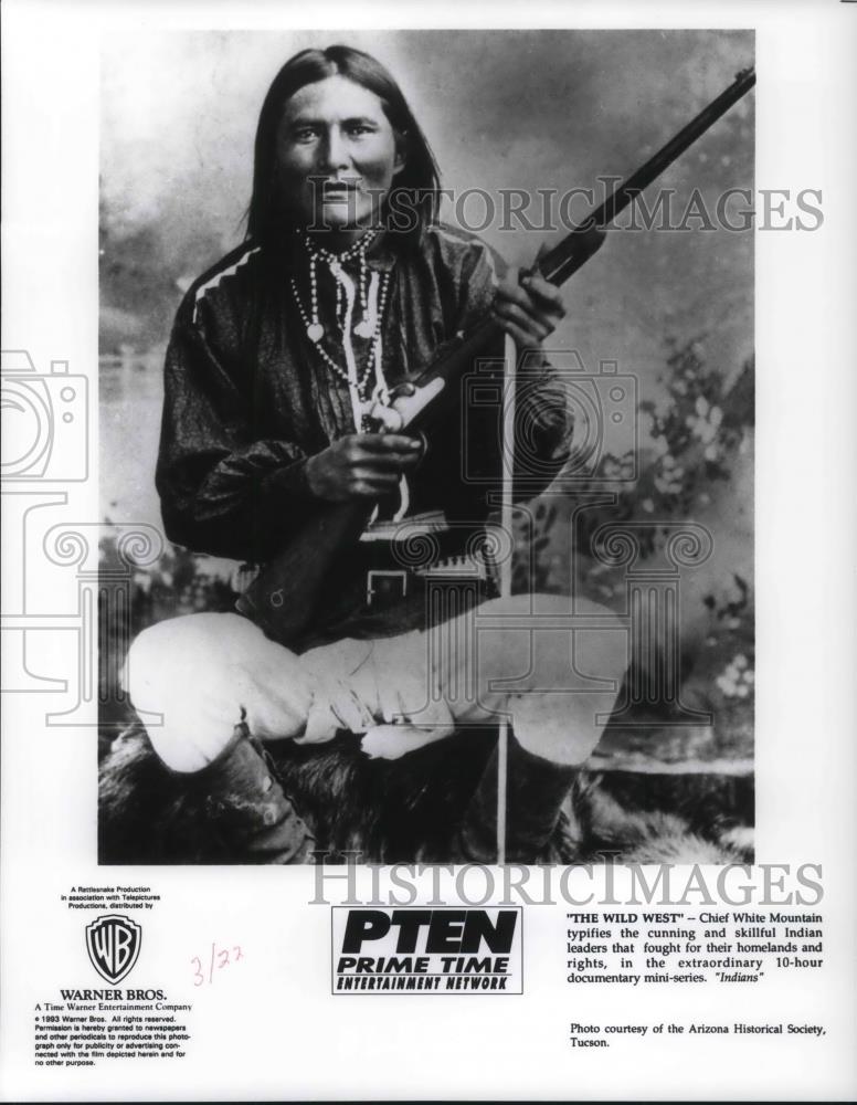 1983 Press Photo Chief White Mountain typifies Indians in docmentary - cvp18934 - Historic Images