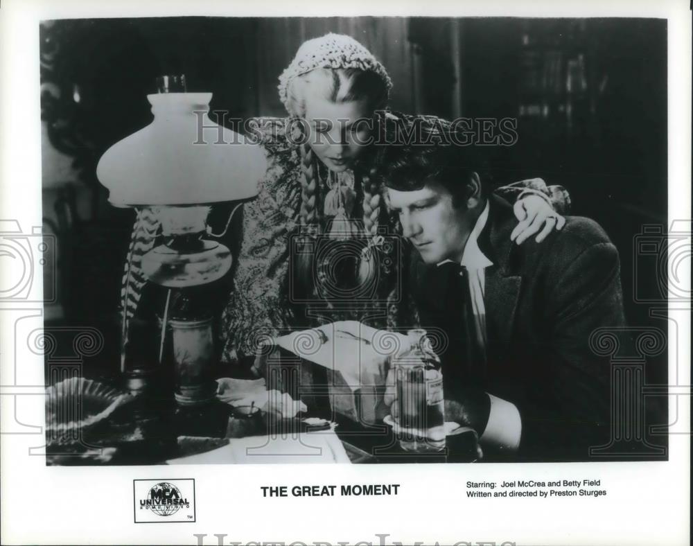 1990 Press Photo Joel McCrea and Betty Field star in The Great Moment - Historic Images