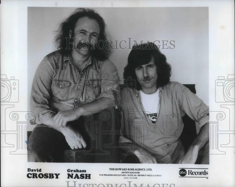 1988 Press Photo David Crosby Graham Nash Folk Rock Singer Songwriter Guitarist - Historic Images