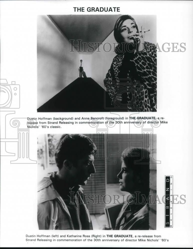 Press Photo Dustin Hoffman, Katherine Ross & Anne Bancroft in The Graduate - Historic Images