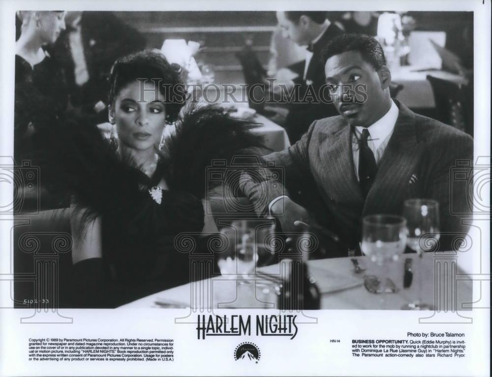 1990 Press Photo Eddie Murphy &amp; Dominique La Rue in Harlem Nights - cvp08965 - Historic Images