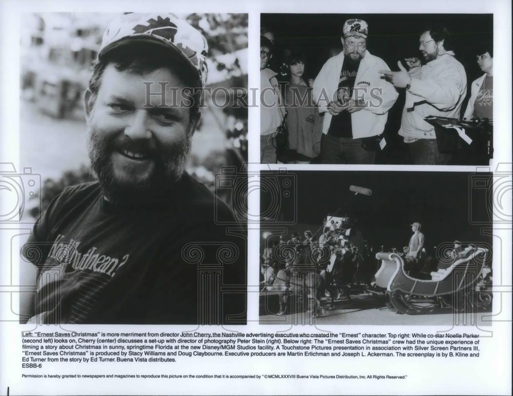 1989 Press Photo John Cherry Director Peter Stein Ernest Saves Christmas Movie - Historic Images