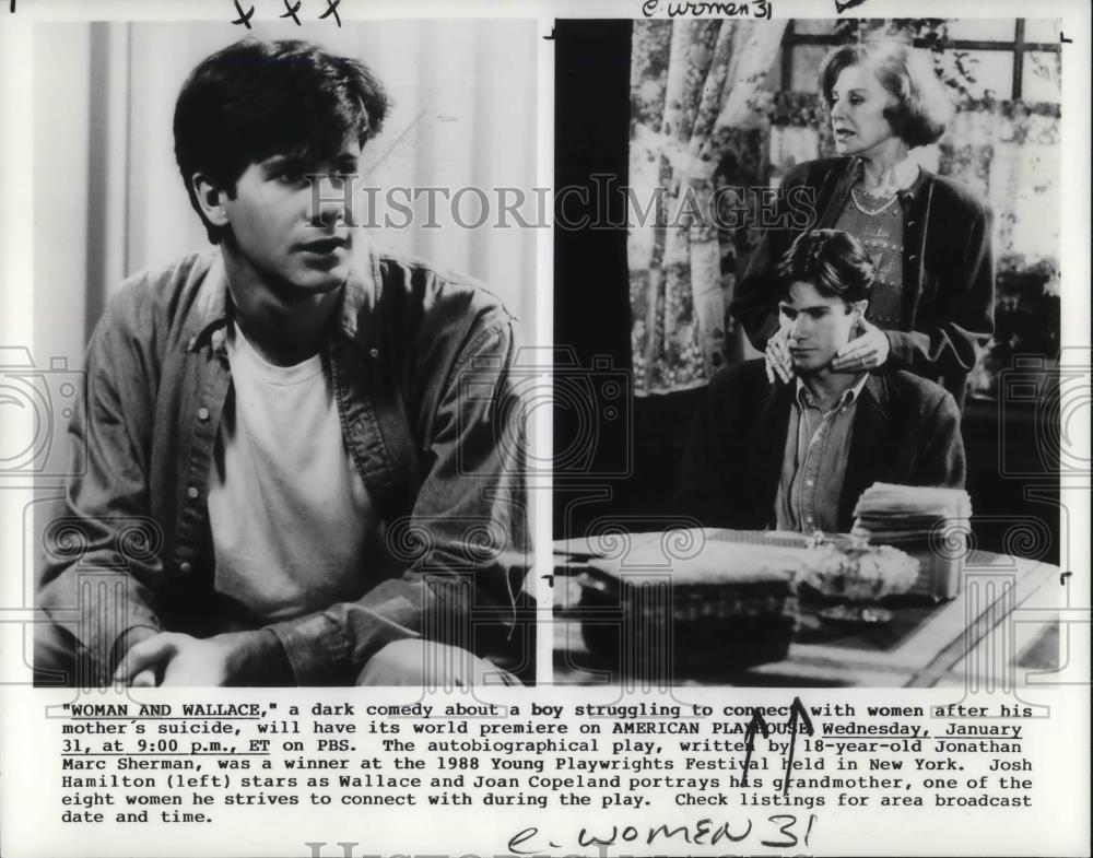 1990 Press Photo Josh Hamilton stars in Woman and Wallace - cvp16384 - Historic Images