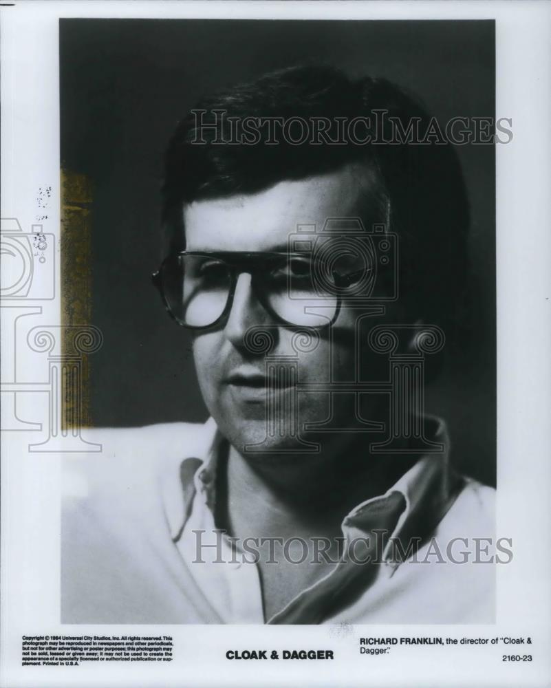 1985 Press Photo Richard Franklin Director of Cloak &amp; Dagger - cvp18250 - Historic Images