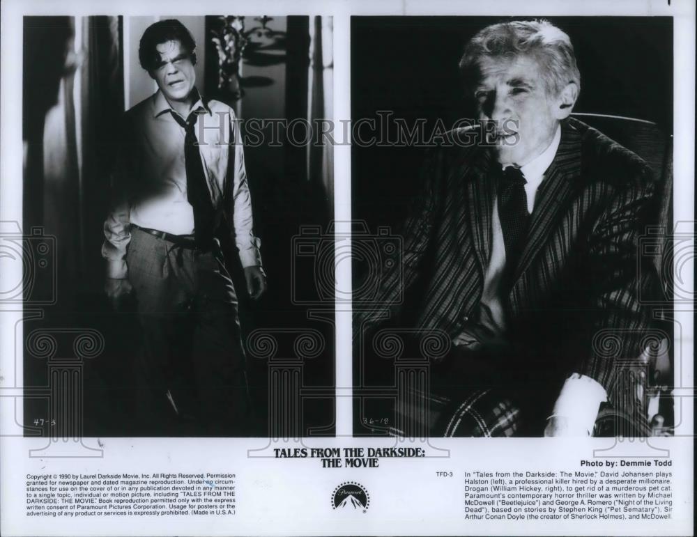 1990 Press Photo David Johansen &amp; William Hickey in Tales from the Darkside - Historic Images