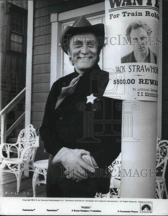 1975 Press Photo Kirk Douglas Producer Director Actor in Posse - cvp03786 - Historic Images