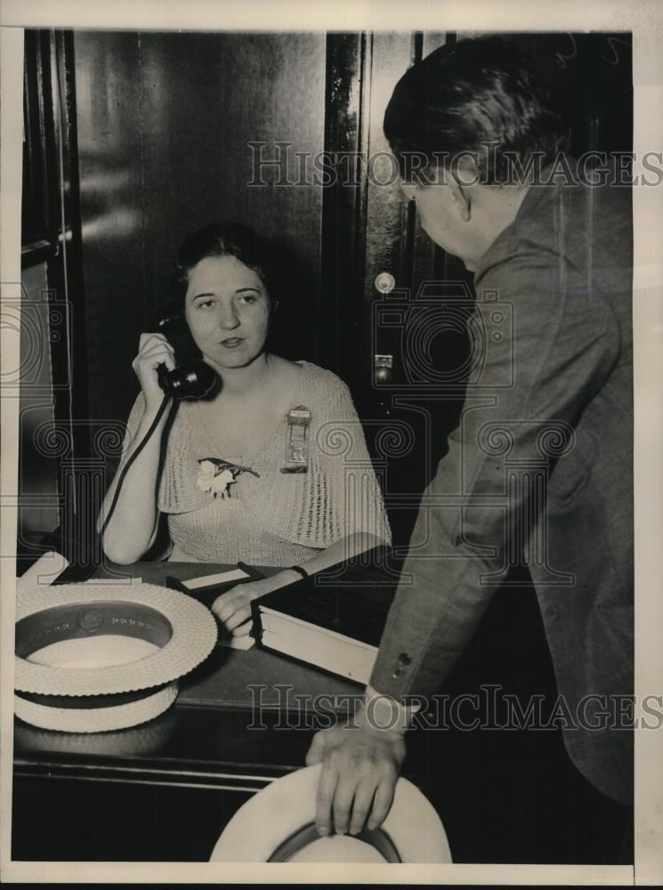 1936 Press Photo Madeline Pugh Des Moines Ia Natl Democratic Committee - Historic Images