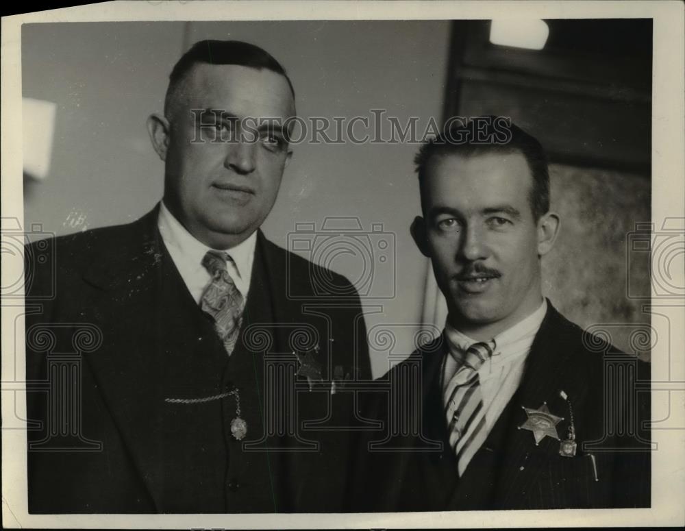 1930 Press Photo Deputy Sheriff W.J. Rofle and J.W. Hauger - Historic Images