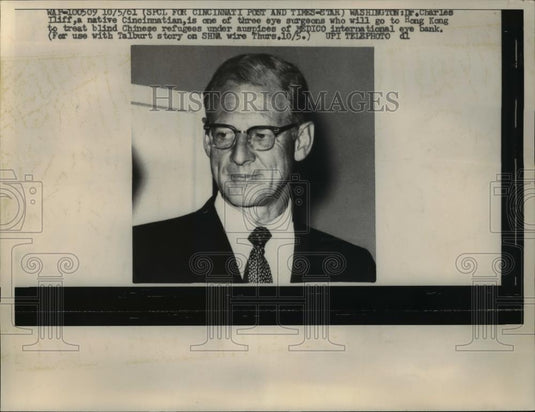 1961 Press Photo Dr. Charles Iliff, one of the surgeons who will go to Hong Kong - Historic Images