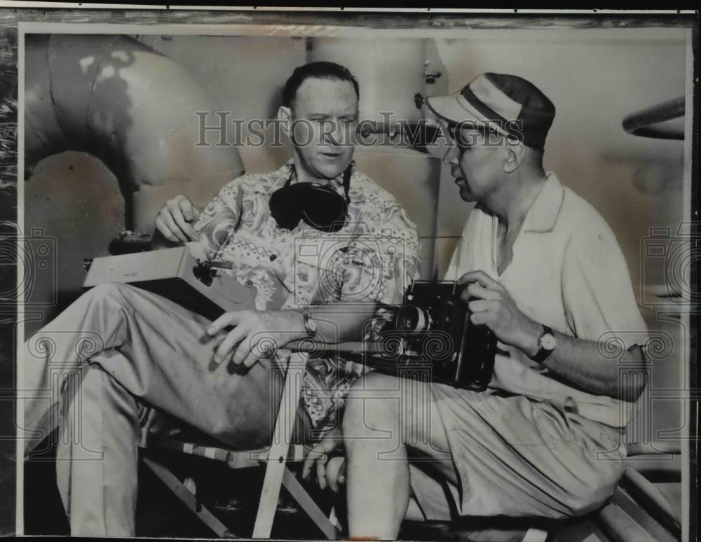 1956 Press Photo Hydrogen Bomb Blast will Cover by INP &amp; INS Team - Historic Images