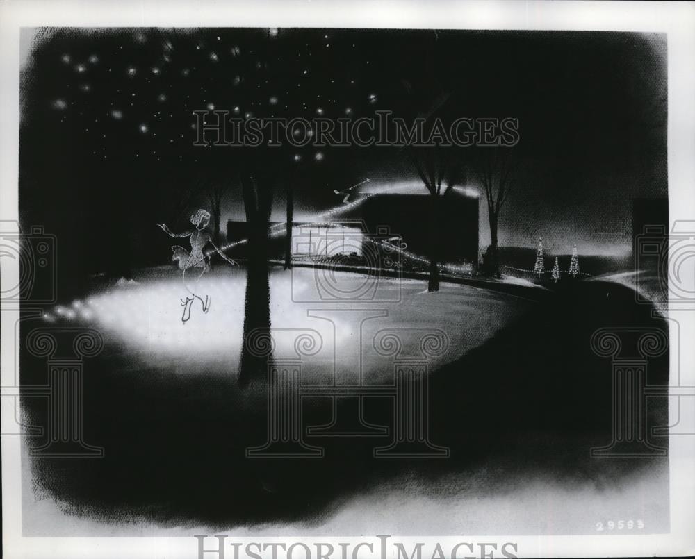 1959 Press Photo GE Co Christmas light display at Nela Park - Historic Images