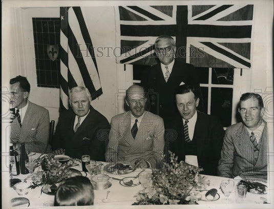 1936 Press Photo Engineers Club Fetes Canadian Naval Officers In Philly - Historic Images