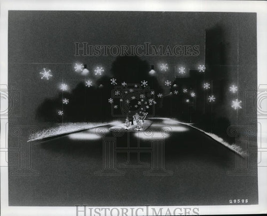 1958 Press Photo GE Co Christmas light display at Nela Park in Ohio - Historic Images